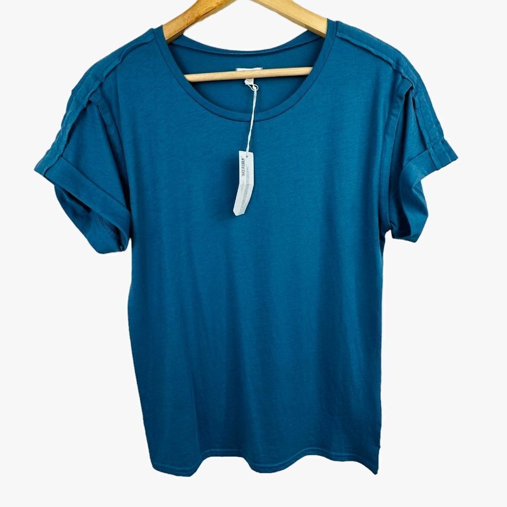 Tavik Solid Blue Lightweight Short Sleeve Scoop Neck Tee NWT XS